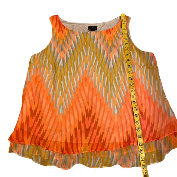 WORTHINGTON  | BRIGHT CHEVRON RUFFLE TANK TOP  SZ L - Picture 11 of 15